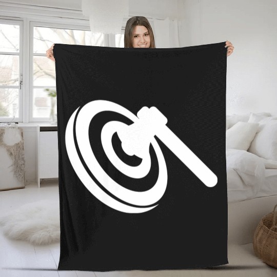 Axe Throwing Bullseye Target Hatchet Tomahawk Fleece Blankets