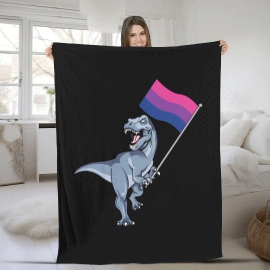 Bisexual Flag Dinosaur Bi Pride Lgbt Nonbinary Gay Fleece Blankets