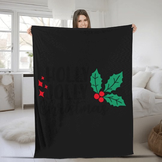 Holly Jolly Christmas Fleece Blankets