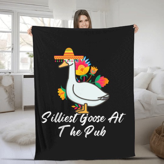 Silliest Goose at the pub cinco de mayo Fleece Blankets