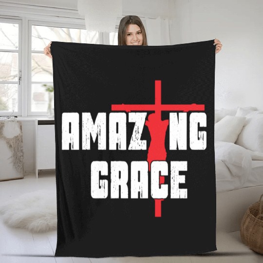 Amazing Grace Love Jesus Christian Christmas Fleece Blankets