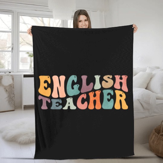 Groovy English Teacher Grammar Literature Teaching Fleece Blankets