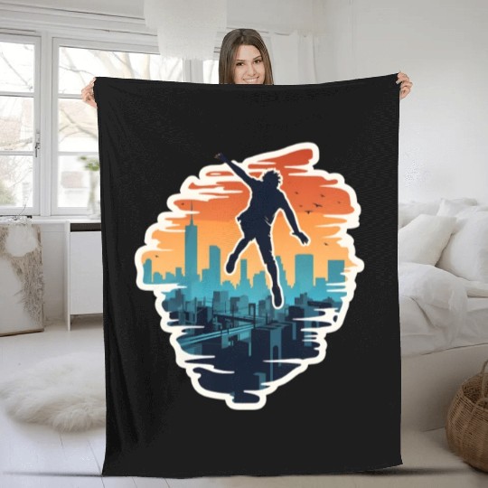 Parkour Free Running Fleece Blankets