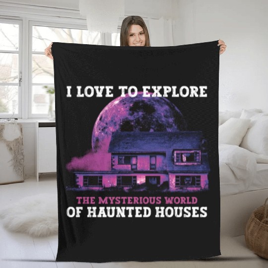 Horror Paranormal Haunted House Spooky Halloween Fleece Blankets