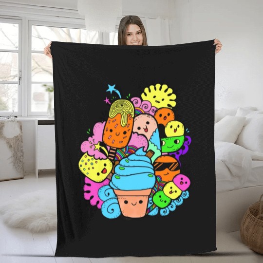 Multi Colorful Sweet Gang Fleece Blankets