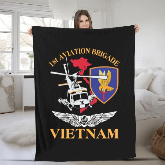 1st Aviation Brigade Vietnam Fleece Blankets