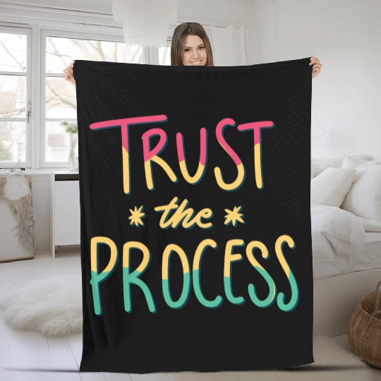 trust the process motivational gift artwork tees Fleece Blankets