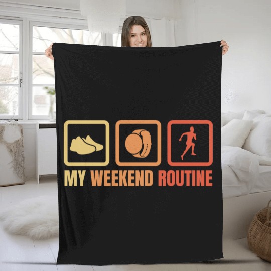 Runner Weekend Routine Fleece Blankets