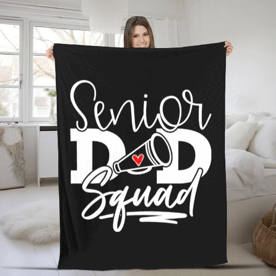 Senior Cheer Dad Squad American Football Fleece Blankets