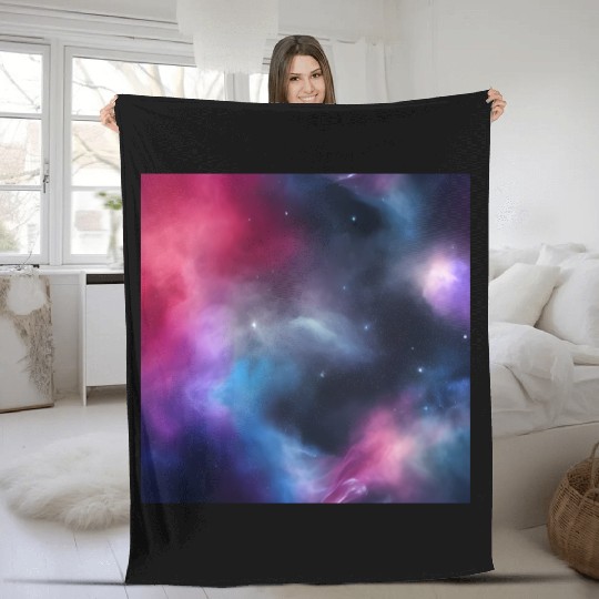 Galaxy nebula abstract design Fleece Blankets