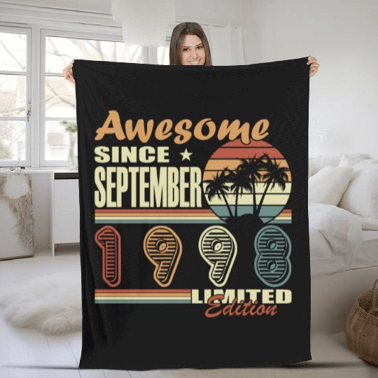 september 1998 Anniversary september 1998 septembe Fleece Blankets