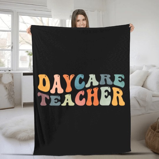 Groovy Daycare Teacher Provider Childcare Fleece Blankets