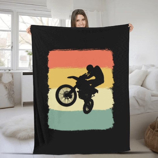 Motorcross Dirt Bike Motorcyclist Or Racer Gift Fleece Blankets