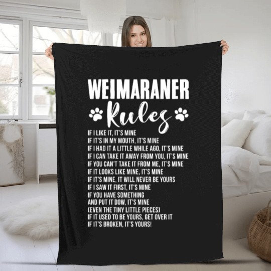 Weimaraner Rules Fleece Blankets