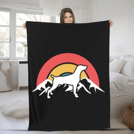 Weimaraner Silhouette Fleece Blankets