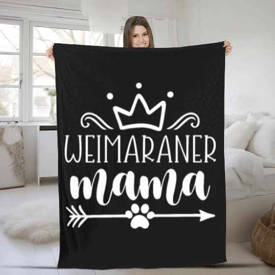 Weimaraner Mama Fleece Blankets