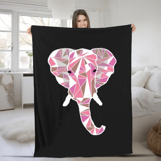 pink elephant Fleece Blankets