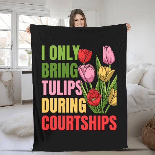 Tulip Gardening Tulips Fleece Blankets
