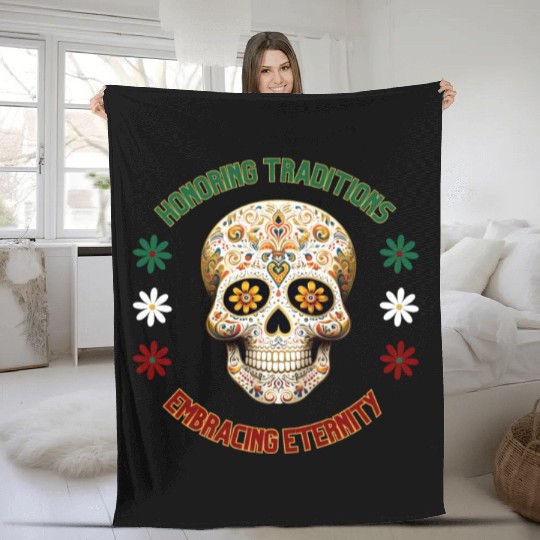 Mexican calavera Fleece Blankets