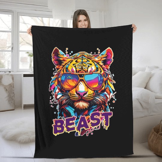 Beast Tiger1 Fleece Blankets