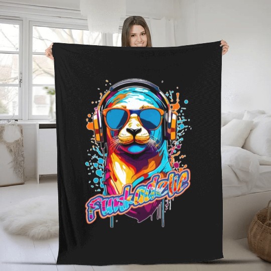 Funkadelic Seal Fleece Blankets