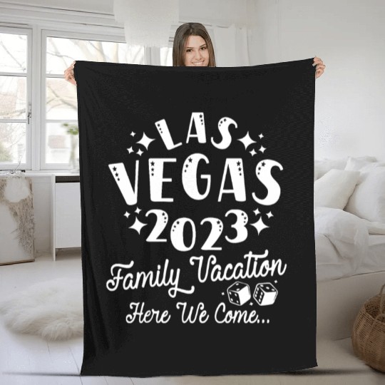 Family Vacation Las Vegas 2023 Matching Family Fleece Blankets