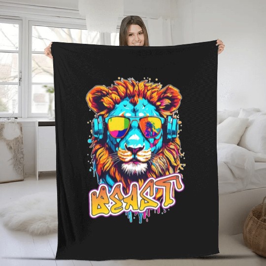 Beast Lion2 Fleece Blankets
