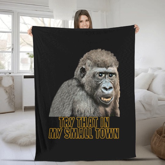 Small Town Ape Fleece Blankets