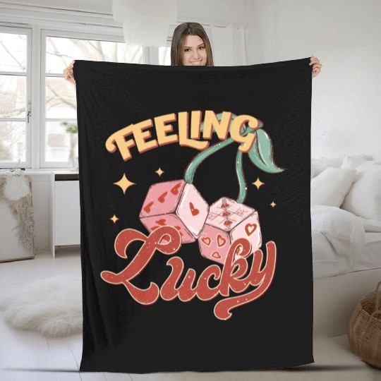 Feeling Lucky Tic Tac Toe Love Game Valentine Gift Fleece Blankets