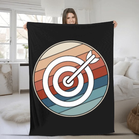 Retro Archery Bullseye Fleece Blankets