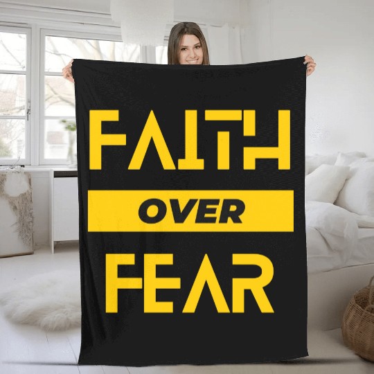 FAITH OVER FEAR Fleece Blankets