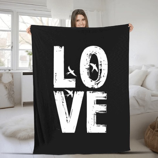 Bird Budgie Parrot Love Canary Aviary Lovers Fleece Blankets