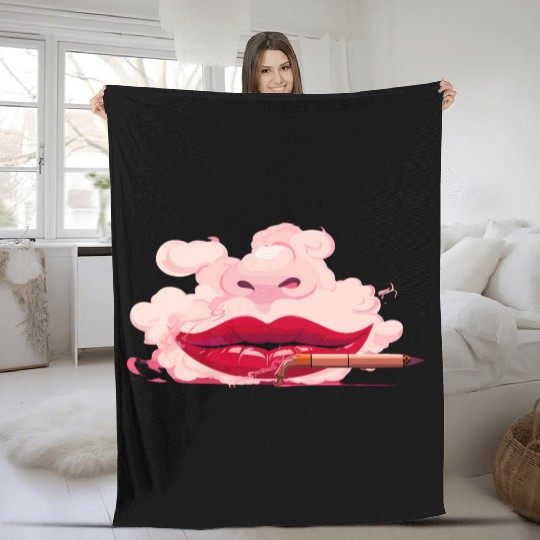 sexy lips Fleece Blankets