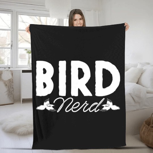 Bird Nerd Joke Birds Lover Budgie Parrot Heron Fleece Blankets