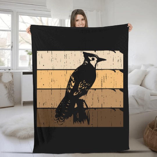Bird Woodpecker Art Budgie Hummingbird Parrot Fleece Blankets