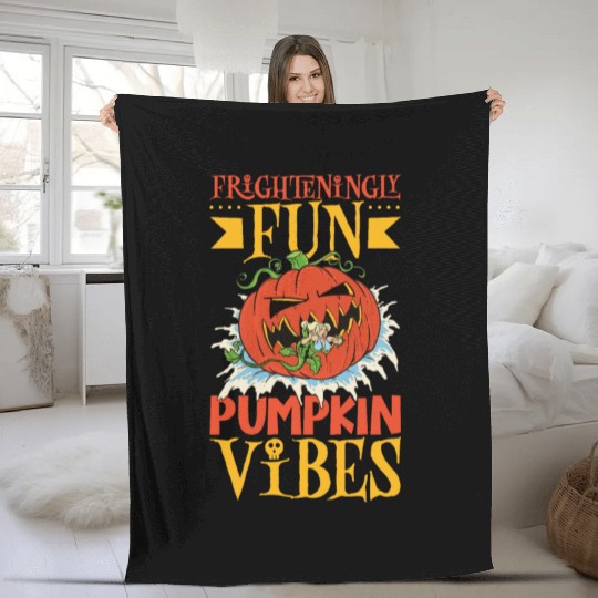 Scary Pumpkin Halloween Costume Autumn Fall Gift Fleece Blankets