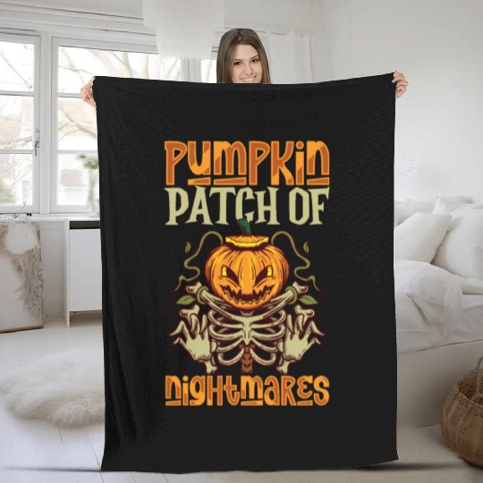 Scary Pumpkin Halloween Costume Autumn Fall Gift Fleece Blankets