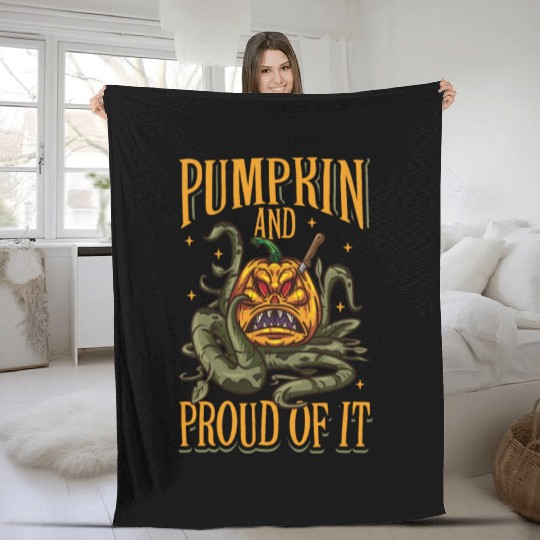 Scary Pumpkin Halloween Costume Autumn Fall Gift Fleece Blankets