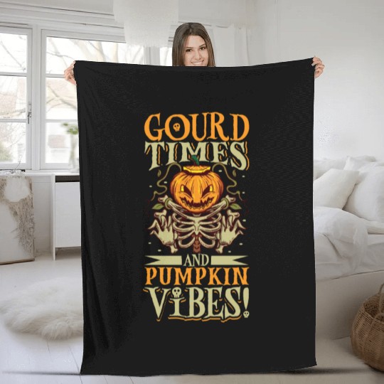 Scary Pumpkin Halloween Costume Autumn Fall Gift Fleece Blankets