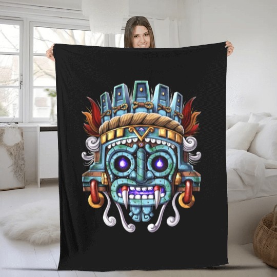 Aztec God Tlaloc Fleece Blankets