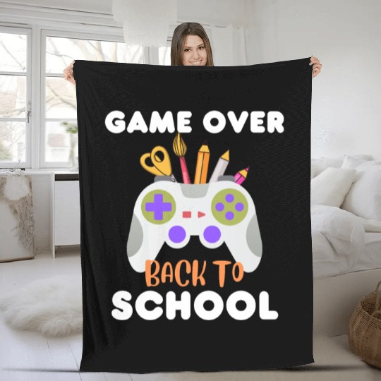 GAME OVER BACK TO SCHOOL Fleece Blankets