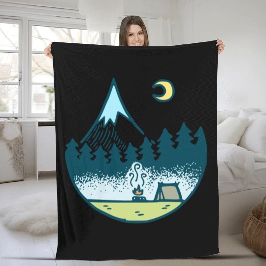 Keep It Simple (Camping At Night) Fleece Blankets