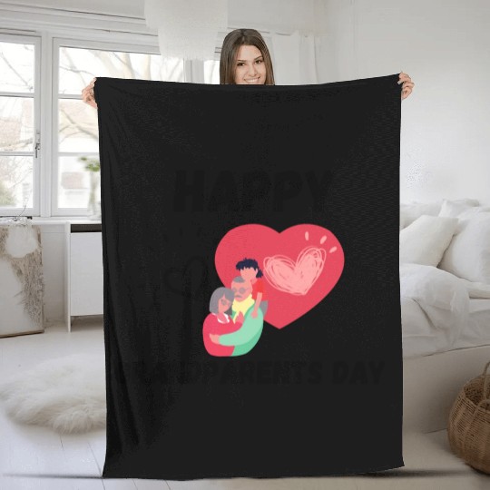 Happy Grandparents Day Fleece Blankets