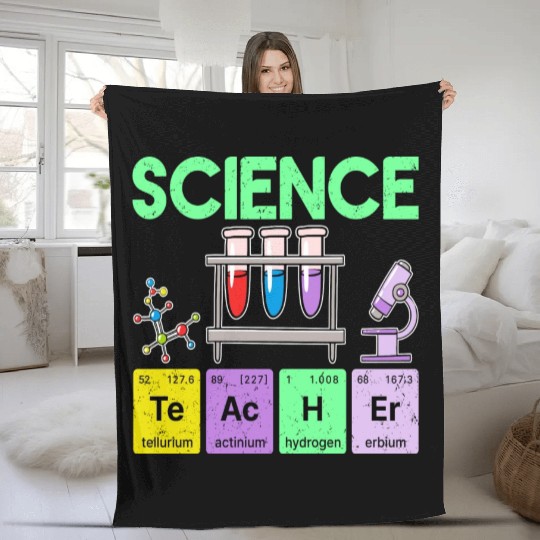 Science Teacher Periodic Table Elements Chemistry Fleece Blankets