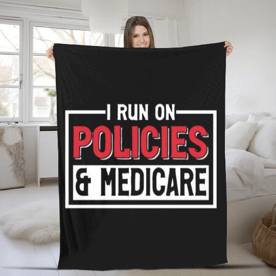 Funny Medical Insurance Agent Broker Fleece Blankets