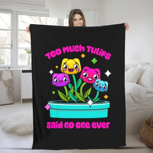 Tulip Gardening Cute Fleece Blankets