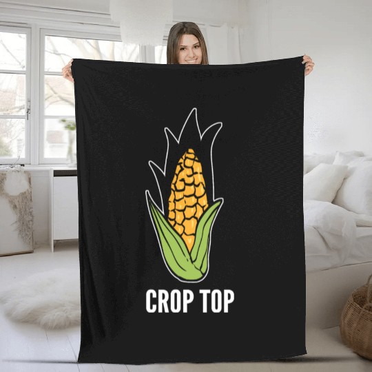 Crop Top Vegetable Farmer Gift Fleece Blankets