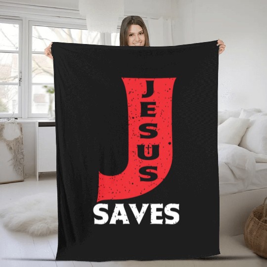 Jesus Saves Love Jesus Christian Christmas Fleece Blankets