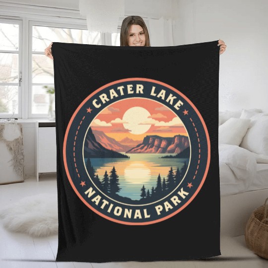 Crater Lake National Park Fleece Blankets