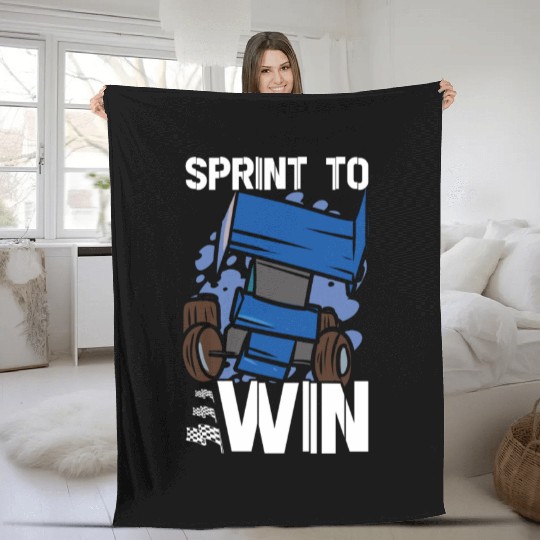 Sprint Car Mom Dirt Track Racing Racing Race Day Fleece Blankets